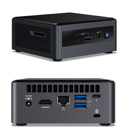 Intel NUC10i3FNH (Intel Core i3-10110U up to 4,10GHz, 1x HDMI, 5x USB 3.1, Thunderbolt, <b>2,5" SATA SSD</b> Support)