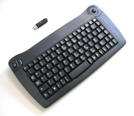 Wireless Funk-Tastatur mit Mausstick (10m Reichweite) [IT-Layout] *Neues Design*